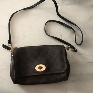 Coach crossbody/wristlet brown